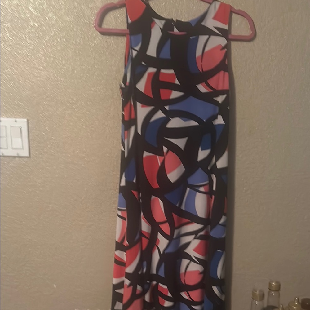Abstract Patterned Sleeveless Dress